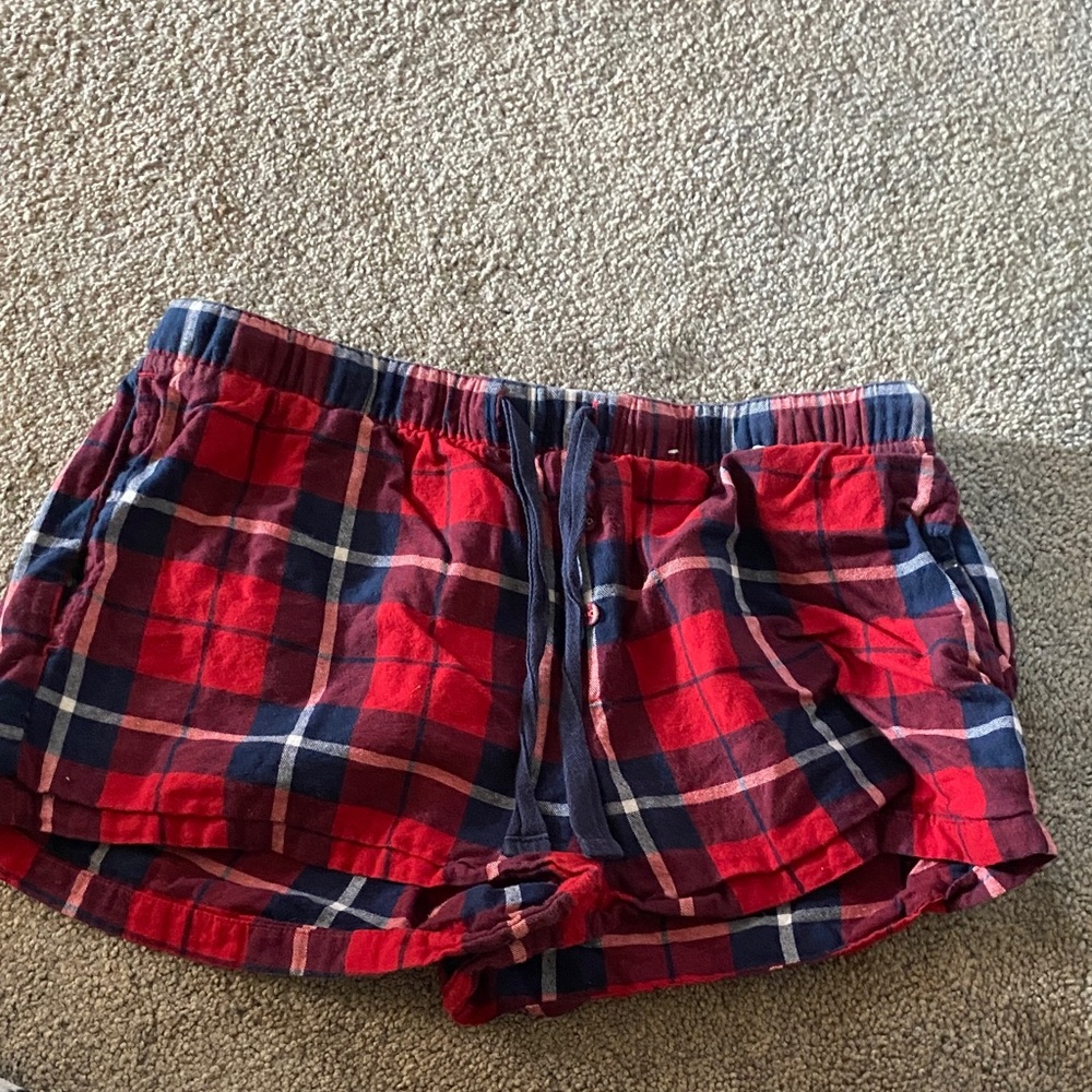 Stars Above Red and Blue Plaid Athletic Shorts